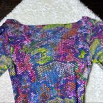 Black Label Saks Fifth Avenue Multicolor Snakeskin Print Ruched Top Photo 7