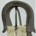 NANNI Made in Italy Vintage White Croc Embossed Leather Belt Silver Buckle Photo 3