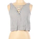 Forever 21 Grey Lace Up Tank Crop Top Photo 0