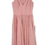 Dress the Population NWT Alicia Mixed Media Midi Dress Blush Pink Size Medium M Photo 1