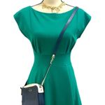 Kate Spade  Women's Fiorella Fit & Flare Dress Green Ponte Cap Sleeve Photo 2