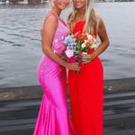 Ellie Wilde Hot Pink Prom Dress Photo 2