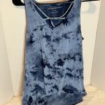 Aeropostale Blue Asymmetrical Tie Front Tank Top Photo 0