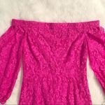 Trina Turk Pink Lace Off The Shoulder Cocktail Dress Sheath Fuchsia Size 2 New Photo 3