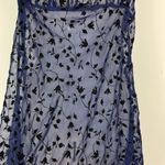 Victoria's Secret Vtg Victoria’s Secret Sheer Velvet Babydoll Slip Dress Sz Medium Navy Blue Black Photo 9