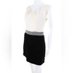 Milly Womens Lace Wool Sleeveless‎ Zip Up Mini Cocktail Dress Black White Size 2 Photo 1