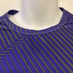 Under Armour  Women’s Purple/Gray HeatGear Long Sleeve Striped Pullover-large Photo 1