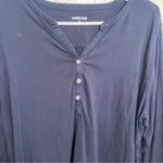 Lands' End Lands’ End Henley Shirt Navy Blue 1X Photo 4
