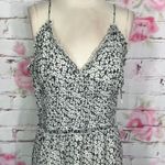 Leith NWT black and white floral smocked waist asymmetric hem front slit sundres Photo 4