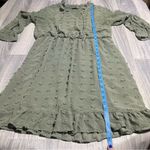 Tacera Sage Green Bubble Puff Fringe Dress; Medium Women’s Photo 2