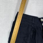 Baci Linen Blend Culottes Wide Leg High Rise Button Fly Black Size M Made Italy Size M Photo 5