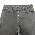 a.n.a  new approach Size 14 High Rise Jeans Jeggings Black Raw Cut Hem Button Up Photo 3