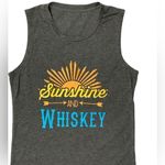 None Sunshine & Whiskey Grey Graphic Muscle Tank Photo 1