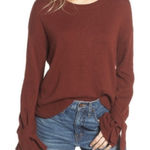Madewell NWT Tie Cuff Pullover Sweater in Burnished Mahogany Red Women’s Size XS Photo 0