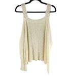 Honey Belle Womens Sweater Cold Shoulder Long Sleeve Ribbed Knit Ivory M/L Photo 1