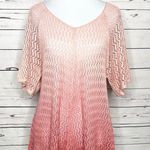 Coral Pink Ombré Open Knit Crochet Top Size Small Photo 1