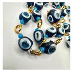 Evil Eye nazar beaded vintage long necklace Blue Photo 4