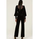 Badgley Mischka Black Velvet Jumpsuit SIZE 10 Cocktail Soft Sequin Designer $630 Photo 3