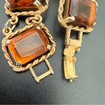 Vintage SARAH COVENTRY Wild Honey Amber Glass 7” Link Bracelet 44g. Gold Photo 13