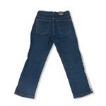 Windsor Y2K  Fringe Sides Beaded Studded Cropped Jeans Blue White Silver Sz 3 Photo 4