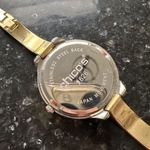 Chico's Chico’s Large Face Mother of Pearl Pave Rhinestone Goldtone Delicate Band Watch Photo 3