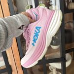Hoka  Bondi 8 Sneakers running shoes PINK TWILIGHT WATERPARK cushioned Photo 3