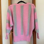 Striped Boatneck Mohair Dolman Sleeve Sweater Pink Size XS Photo 0