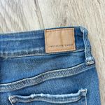 American Eagle Distressed Dark Wash Hi Rise Shortie Shorts Next Level Stretch 4 Photo 5