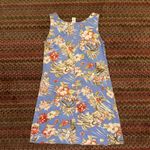 VINTAGE BLUE HAWAIIAN FLORAL LADY PRINT SHIFT DRESS Photo 3