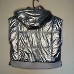Daily Practice by Anthropologie Silver Metallic Puffer Vest Size Small Photo 3