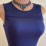 Lulus Lulu’s Navy Blue Midi Spandex Fit & Flare Sheer Stripes  Dress Sz XS Photo 5