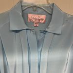 Jaclyn Smith  Sky Blue Satin Blouse Photo 1