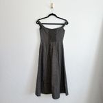 Reformation  | Stratford Wool Off-the-Shoulder Midi Dress in Black Check Photo 3