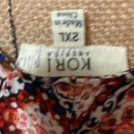 Kori   2X baby doll blouse top multicolor red, white and blue Photo 4