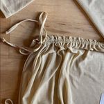 Forever 21 NWT  Tan Long sleeve ruched side tie Adjustable crop top Shirt Sz Med Photo 1