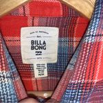 Billabong  Medium Red And‎ Blue Plaid Flannel Collar Button Down CP0129 Photo 1