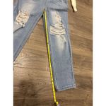 Womens Distressed Denim Jean Overalls Light Wash Relaxed Fit Cropped Leg Size S Blue Photo 2