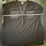 Anne Klein Black Women's Top with gold button detail size M Photo 4