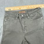 Judy Blue  Wide Leg Crop Pants Women Jeans 11/30 Green Garment Dyed Stretch Raw Photo 11