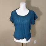 Natural Life  Ashley Lace Top Blue Sz Large Forest Fairy Semi Sheer Cottagecore Photo 1