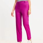 Loft  Riveria Slim Pants Linen Blend Magenta Shadow Size 12 Holiday Party Wear Photo 3