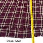 Max Studio  Maroon and Tan Plaid Jersey Button Down Fall Pumpkin Patch Size XL Photo 8