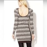 Free People BodyCon Chevron Knit Sweater Dress Cozy Cabin Metallic Low Back Photo 3