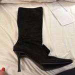 Oscar de la Renta  black suede boots 9.5 40.5 Photo 12