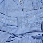 J.Crew Cabana dress in linen French Blue CI918 M NWT V Neck Long Sleeve Belted Photo 3