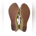 Sofft Women’s 10 Tan Wedged Casual Boho Espadrilles Sandals With Gold Zipper Photo 4