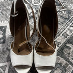 White leather open toe heels Size 8.5 Photo 0