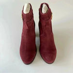 Diba Suede Sleek Bootie in Burgundy and Gold Size 7.5 New without box! Red Photo 3