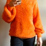 Missguided Bright Orange Furry Sweater Photo 0