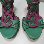 Cole Haan Vivian Air Heel Sandal Shoes Green Purple Size 7B Photo 3